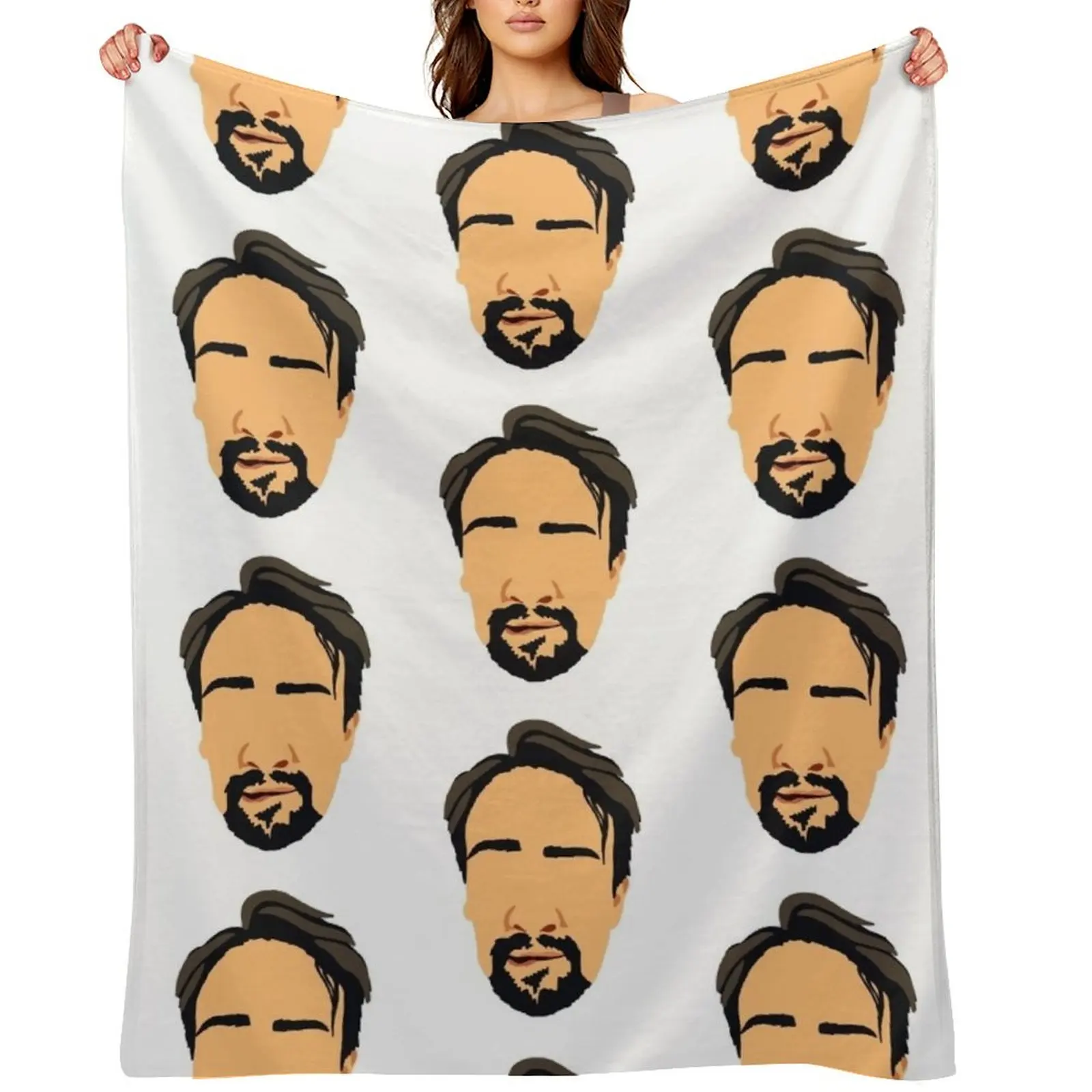 

Lin Manuel Miranda Hamilton Lip Biting Head Throw Blanket For Sofa Thin Thermals For Travel Soft Plaid Flannel Fabric Blankets