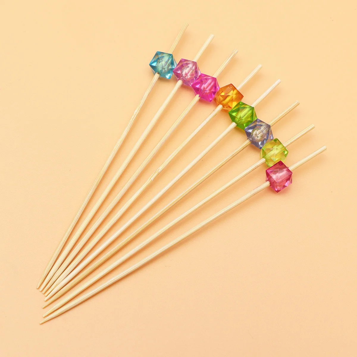 

100 Pcs Fruit Stick One-off Wood Sticks for Cocktails Drinks Napkin Sandwich Ornamental Wines One-time Bamboo