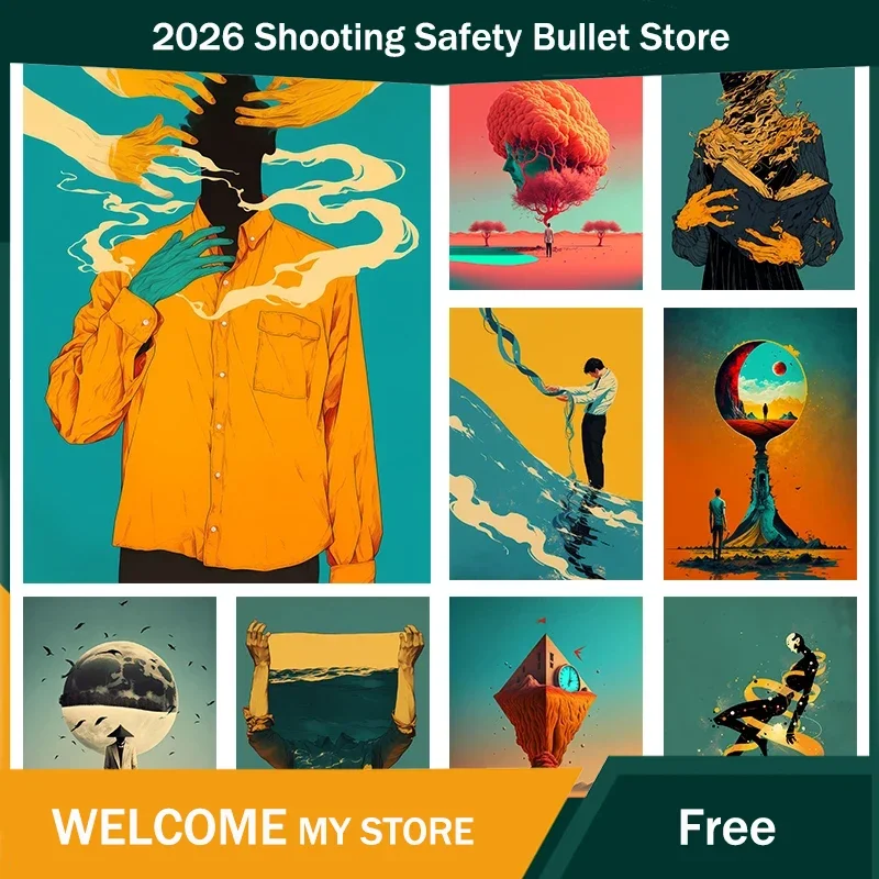Affiches de pleine conscience modernes et surrealistes, impressions abstraites sans sens, peintures sur toile, images d'art mural, décoration pour la maison et le salon