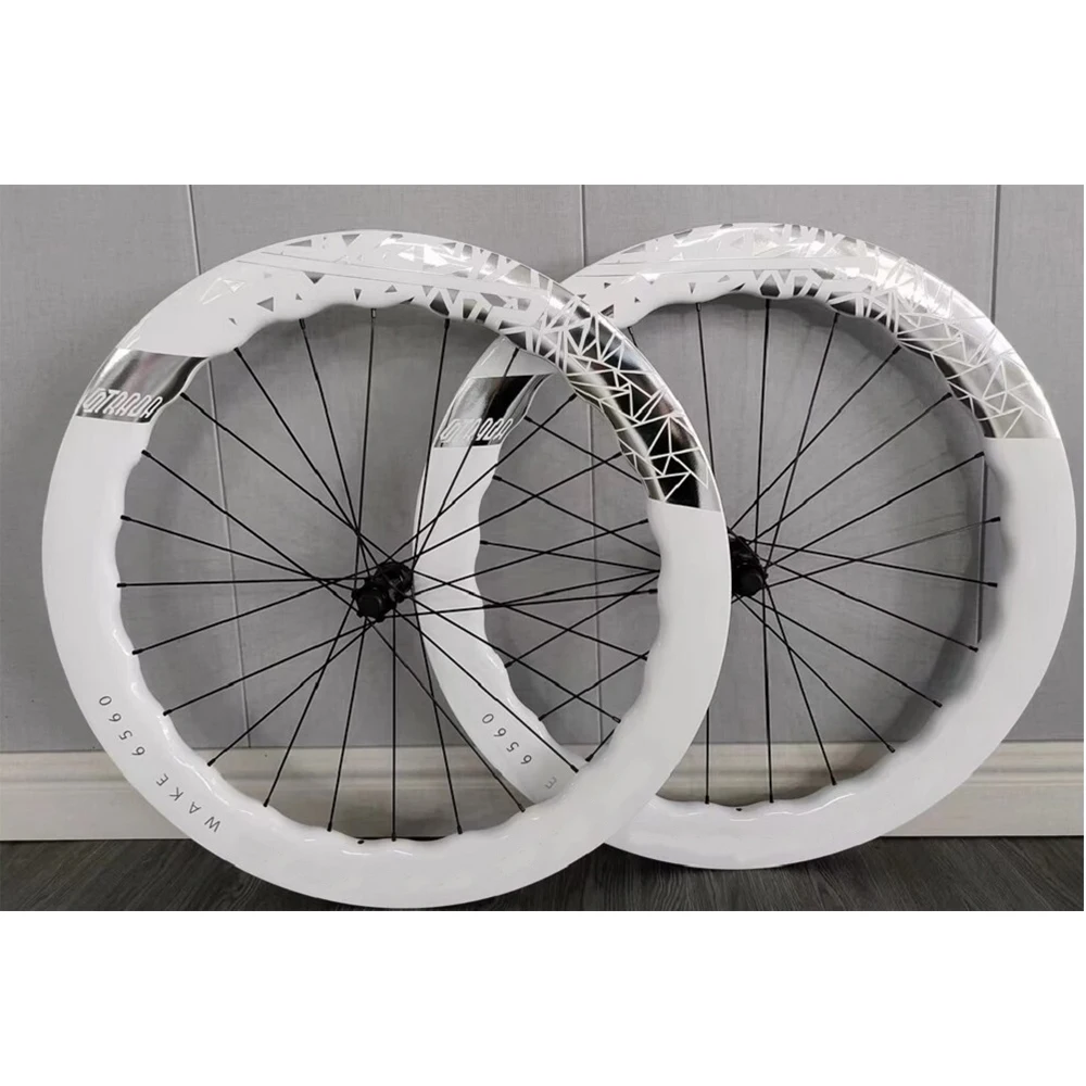 6560 Carbon Road Bike Wheelset 700C Disc Brake Clincher Tubuless Wheels UD Glossy road disc brake wheels