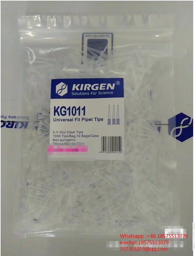 KIRGEN KG1111 KG1011 Universal Fit Pipette Tips 0.5-10ul Clear Tips