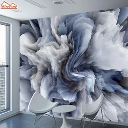 Custom Peel and Stick Optional Wallpapers for Living Room Wall Papers Home Decor Blue Floral Tile Style Bacground Mural Prints