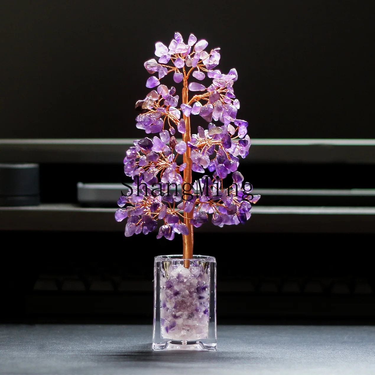 SM Citrine Gravel Crystal Tree Fortune Tree Handicrafts Home Office Ornaments