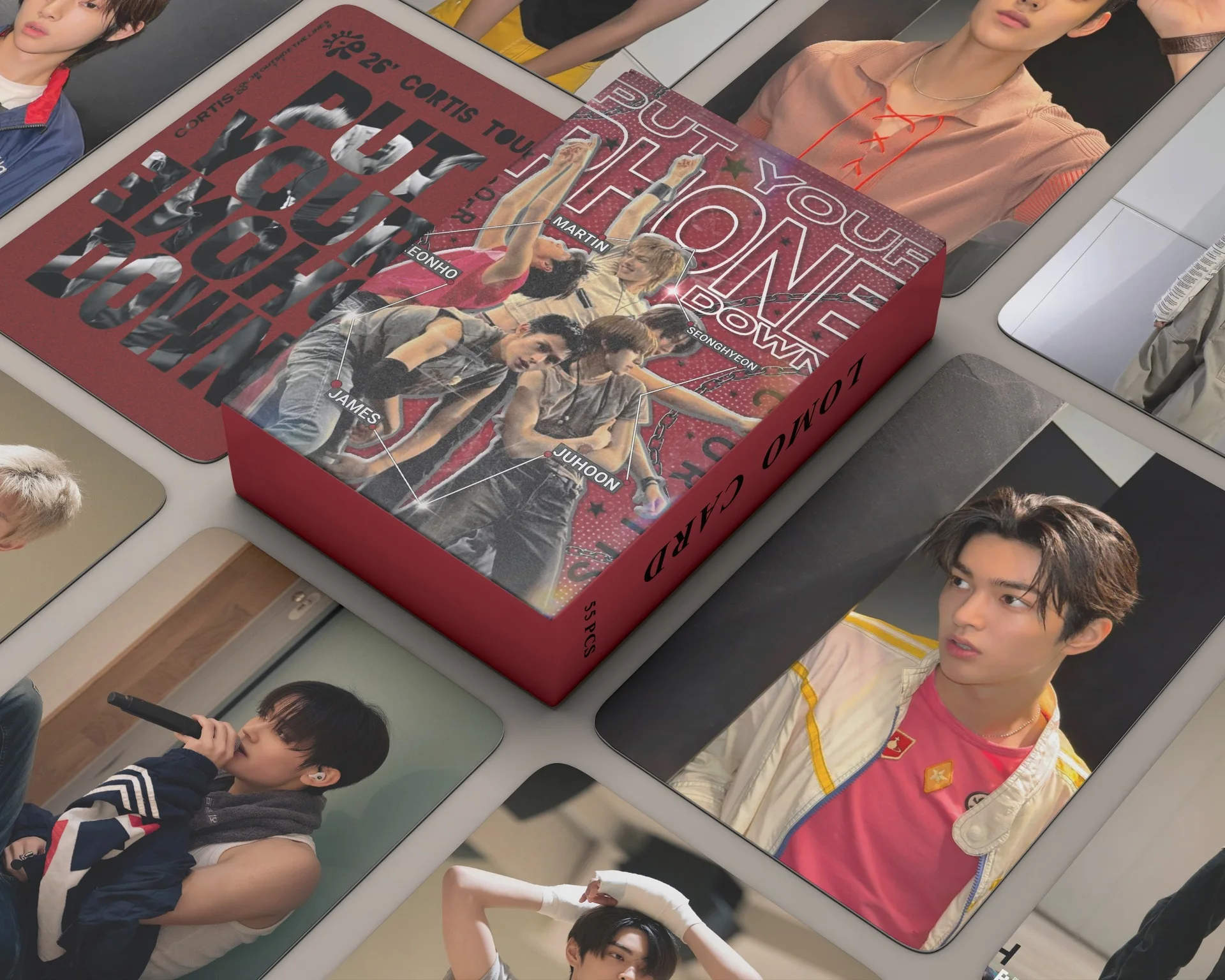 55Pcs PUT YOUR PHONE DOWN Lomo Cards Photocards HD Fans Collection Cards Decorative Stickers Present Gifts