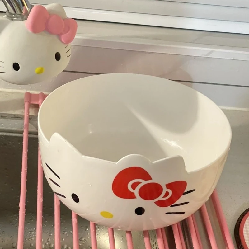 Sanrio New HelloKitty Kawaii Anime Cartoon Fruit Plate Drain Basket Round Kitchen Wash Vegetables Fruit Good Looks Fashion Trend view 5