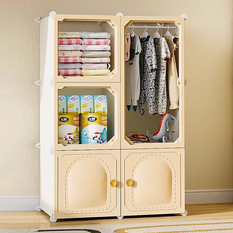 

Plastic Storage Closet Partitions Clothes Cupboard Minimalist Organizer Modular Wardrobe Bedroom Guarda Roupa Trendy Furniture