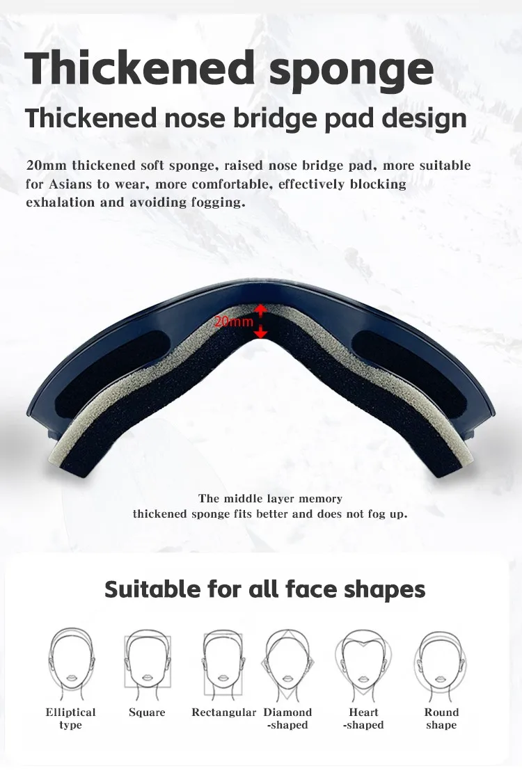 Karos Magnetische Skibrille Doppelschicht Anti-Beschlag UV400 Schutzbrille für Männer und Frauen Snowboard Schneemobil Wintersport-Brillen – Detail 9