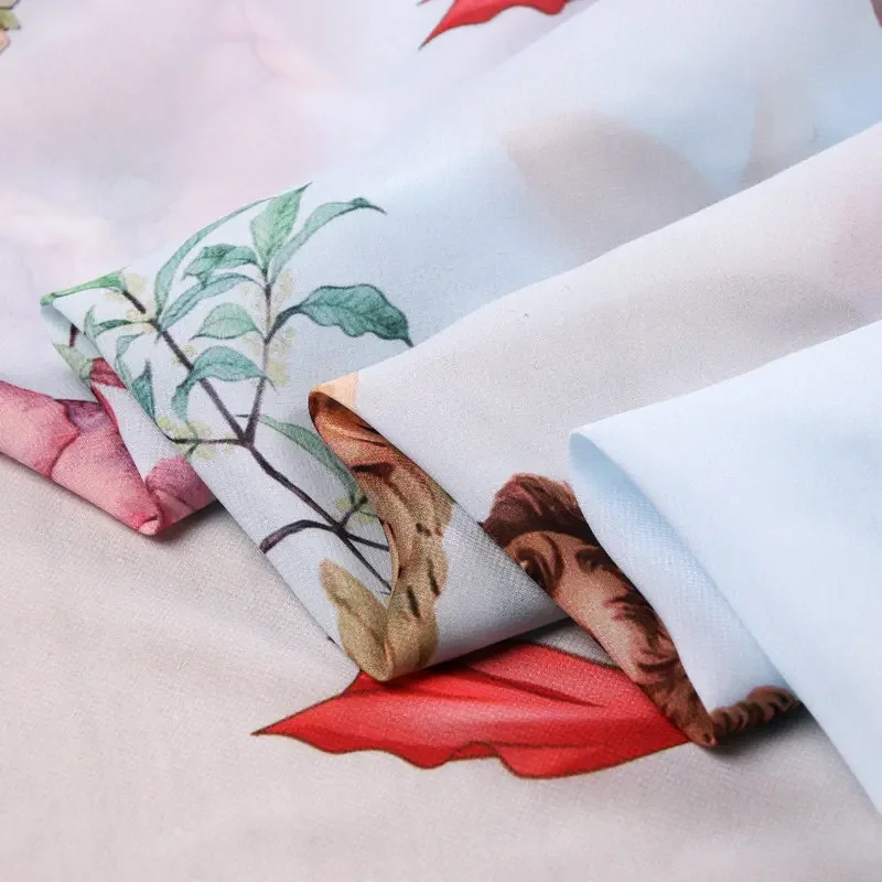 New Spring and Summer Cute Angel Print Chiffon Clothing Fabric Thin Drape Perspective Handmade DIY Dress Shirt Fabric
