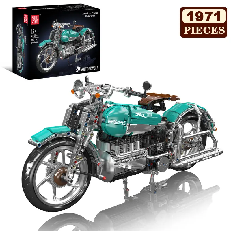 

MOULD KING 1971PCS American Cruiser Motorcycle Assembly Building Blocks Model Biker Toy Collection Gift for Kids Adults