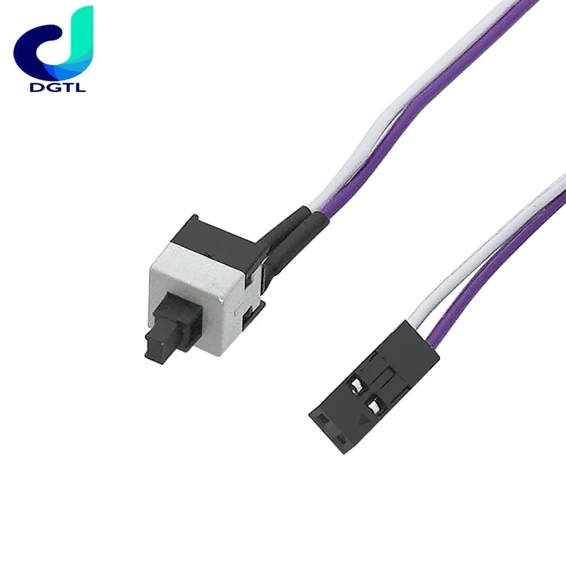 Interruptor de Cable de alimentación de la placa base del ordenador, 4 piezas, botón de encendido/apagado/reinicio, Cable de conector momentáneo de alimentación de repuesto