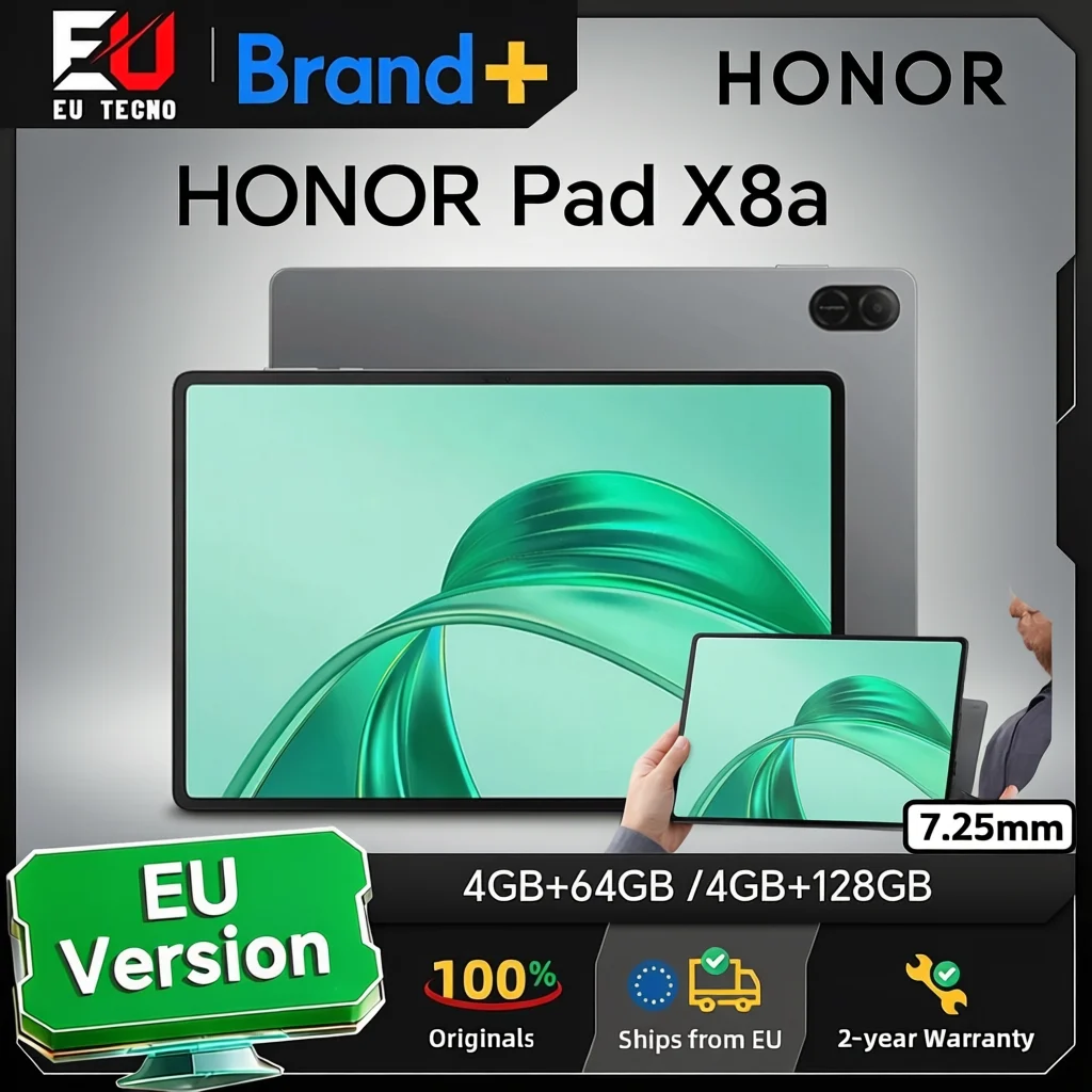 HONOR Pad X8a,Tablet versión europea, pantalla de 11 pulgadas con alta frecuencia de actualización y protección ocular, batería de 8300