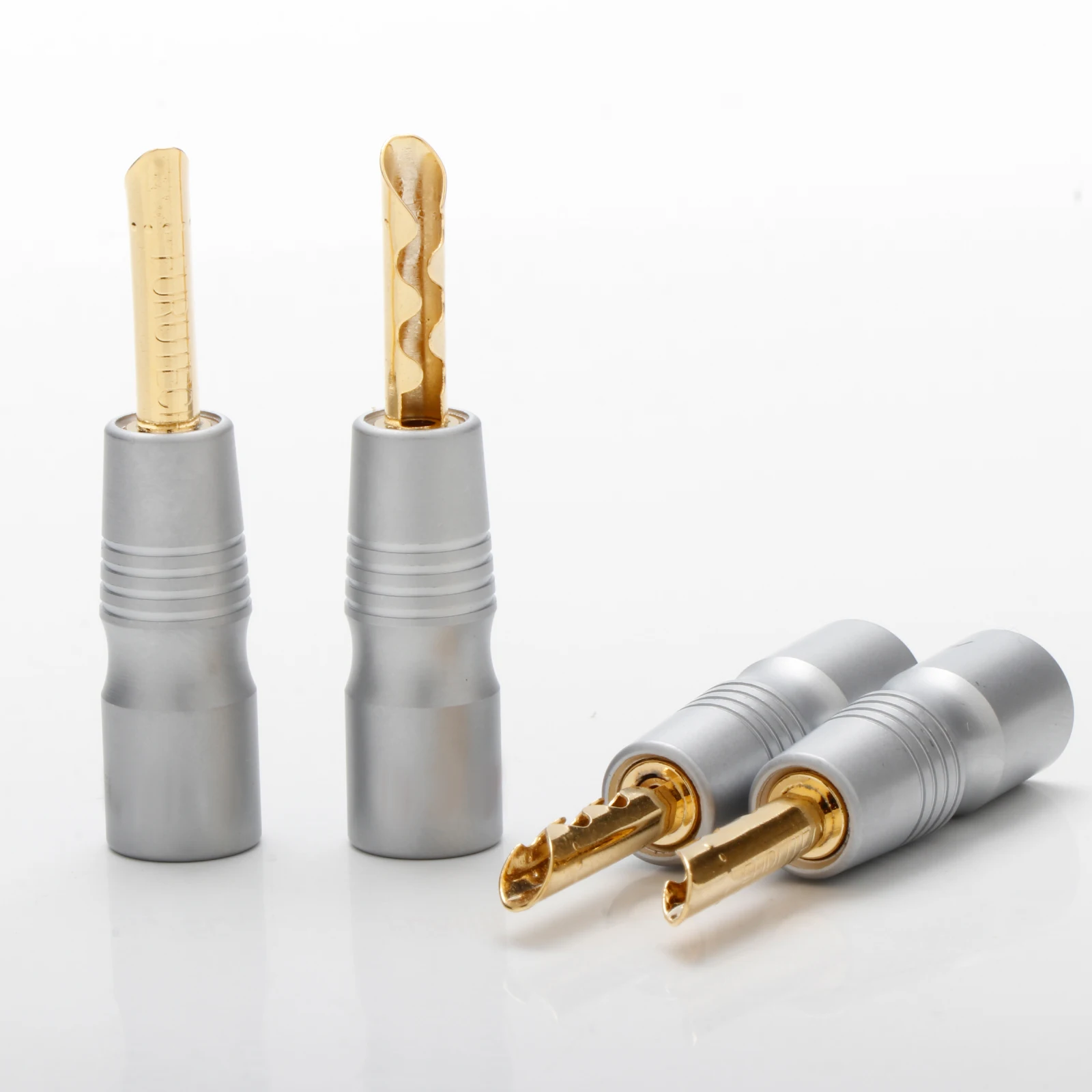 4 Stück FURU-KA GS-200b vergoldeter lötfreier Bananenstecker, 5-mm-Stecker, keine Lötschraube, Bananenklemmen-Stecker – Detail 6