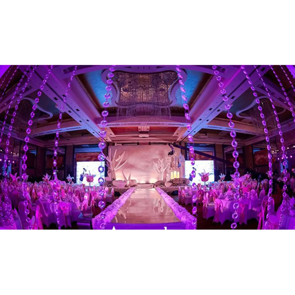 

10M Octagonal Acrylic Beads Clear Plastic Crystal String Garland for Weddings Baby Rooms Christmas Decorations Chandelier