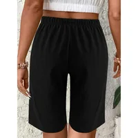Plus Size 1XL-5XL Women's Fashionable Elastic Waistband Drawstring Loose Casual Comfortable Cropped Pants - Image 2