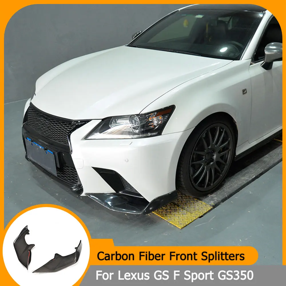 Carbon Fiber/FRP Black Car Front Bumper Lip Spoiler Splitters Flaps for Lexus GS F Sport GS350 GS450h 2012-2015 Front Splitters