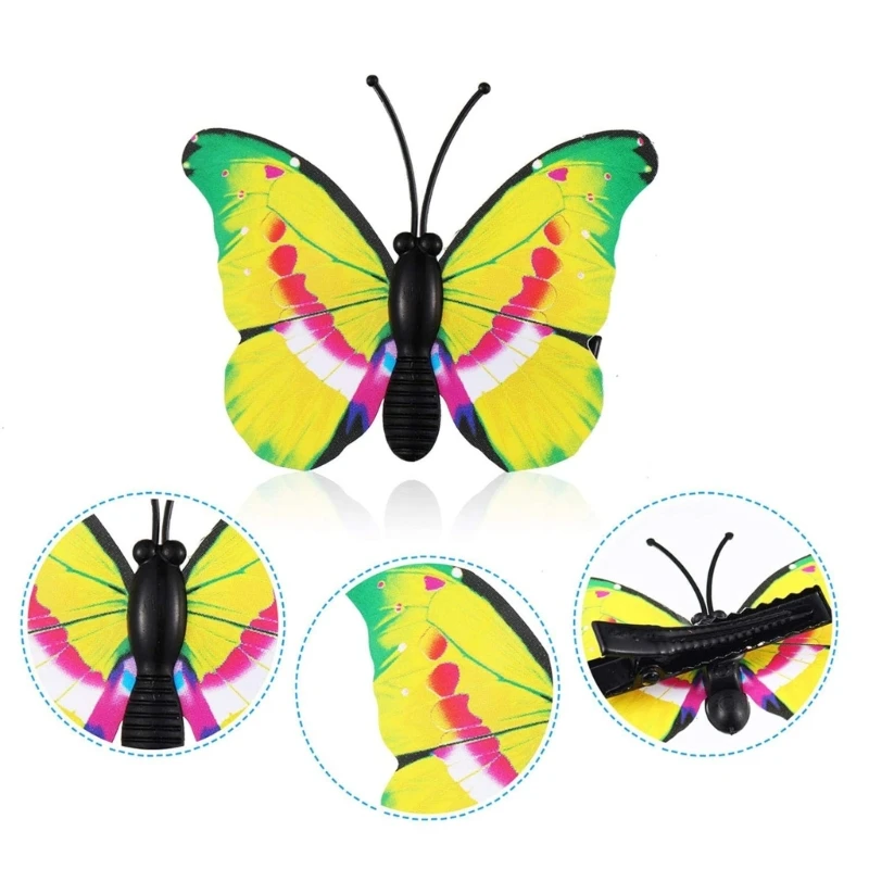 24Pcs Butterfly Hairpin Assorted Color Nonslip Strong Hold Barrettes Hair Accessories for Adult Kids Various Occasion