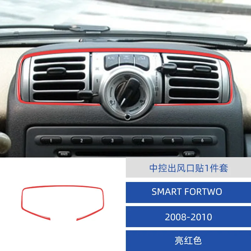 

Suitable for 2008-10 Mercedes-Benz smart fortwo car interior modification piano black central control air outlet sticker