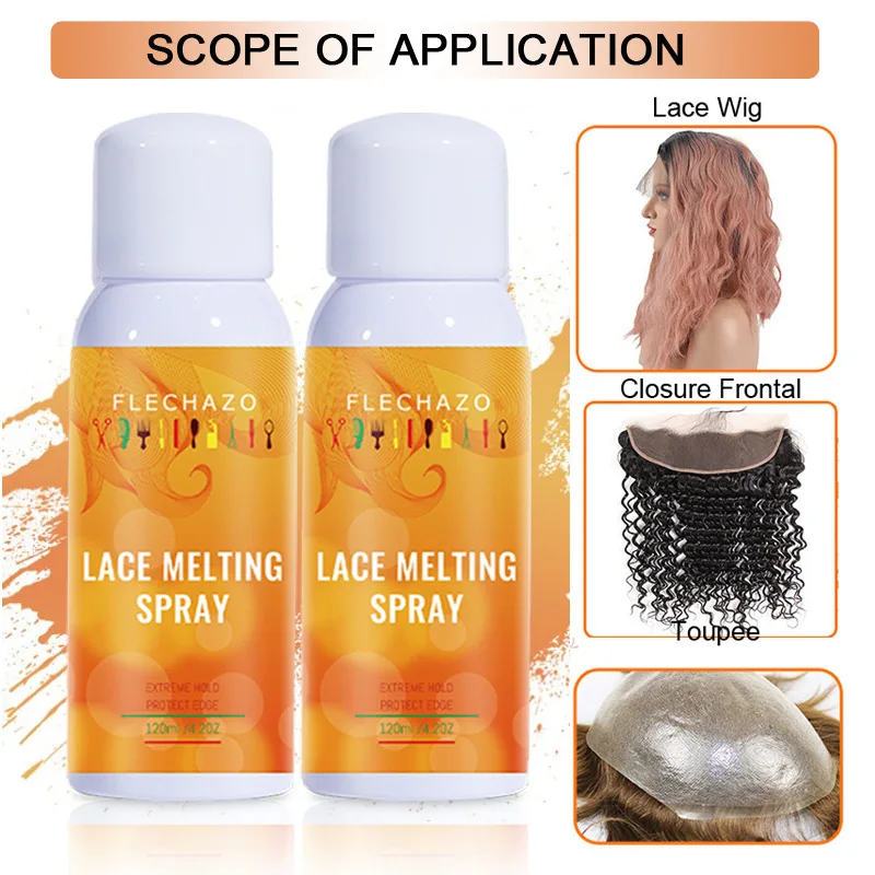 Flechazo Lace Melting Spray Strong Hold Lace Melted Glue Spray With Elastic Band Headband No Residue Lace Melt Spray Adhesive