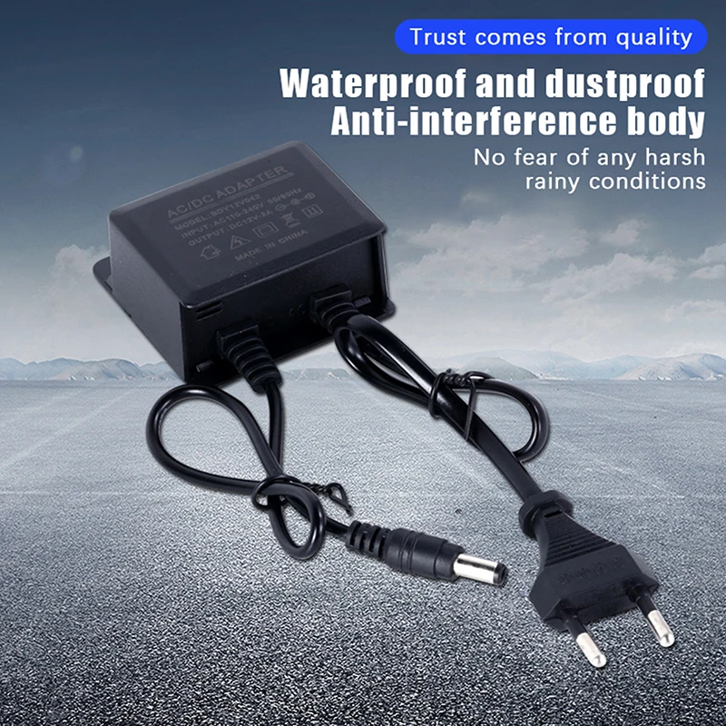 1Pcs Waterproof EU/US Plug Power Adapter DC12V 2A For CCTV Security Surveillance AHD Camera Charger NVR DVR Input AC100V-240V