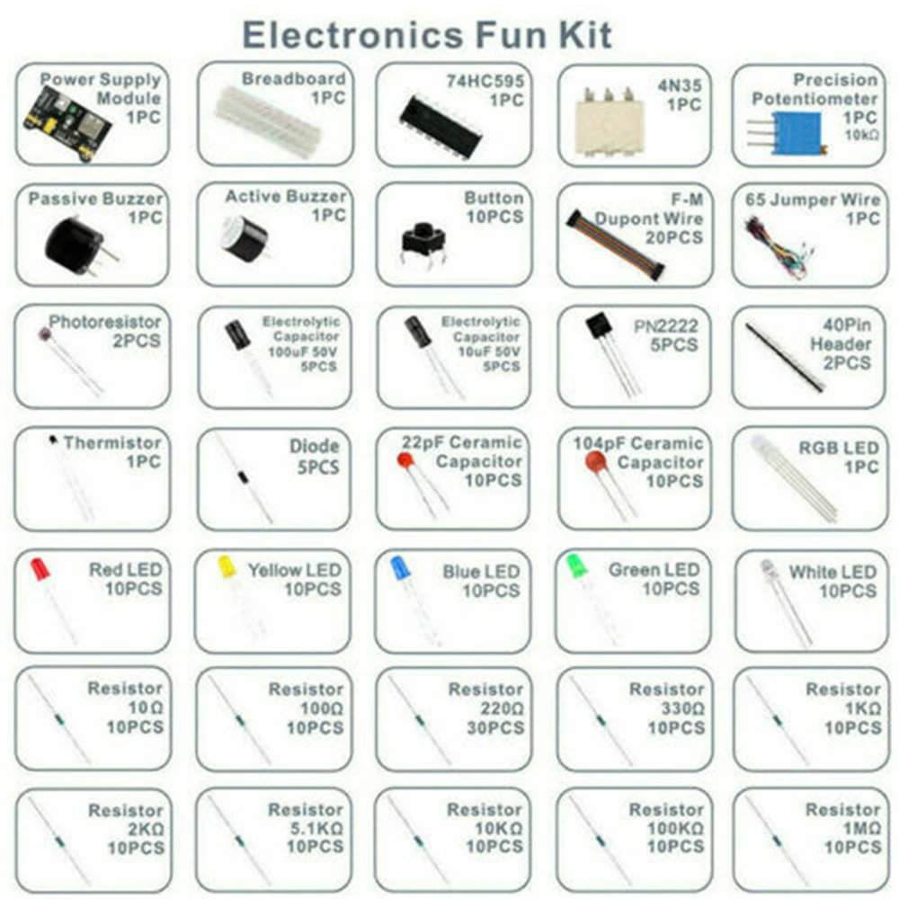 Electronic Components Kit 830 Connect Points Breadboard Cable Resistor Applicable For UNO R3