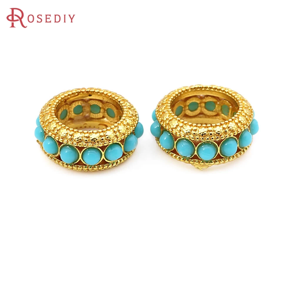 Matte Gold Color Brass and Plastic Imitation Pearls Wheel Spacer Beads Bracelet Beads Jewelry Making Findings Diy Accessories