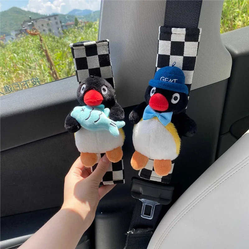 Car Seat Belt Cover Cute Penguin Auto Accessory Woman Safety Belt Protector Pad Automobile Interior Decorations Supplies