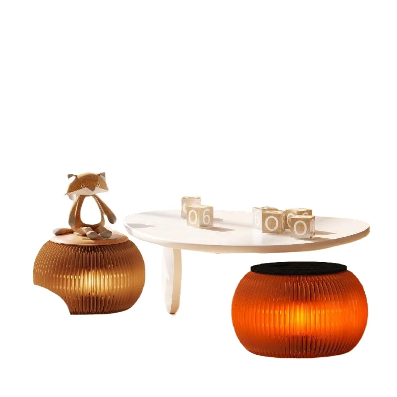 

Decorative pumpkin lamp round stool luminous creative jewelry shoe changing low stool