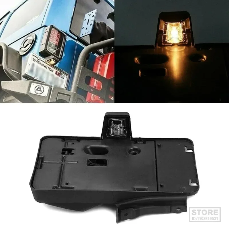 Chapa traseira da matrícula para Jeep Wrangler Jk, Tag Holder com Luz, Decoração do carro, 2007, 2008, 2009, 2010-2017, 2018