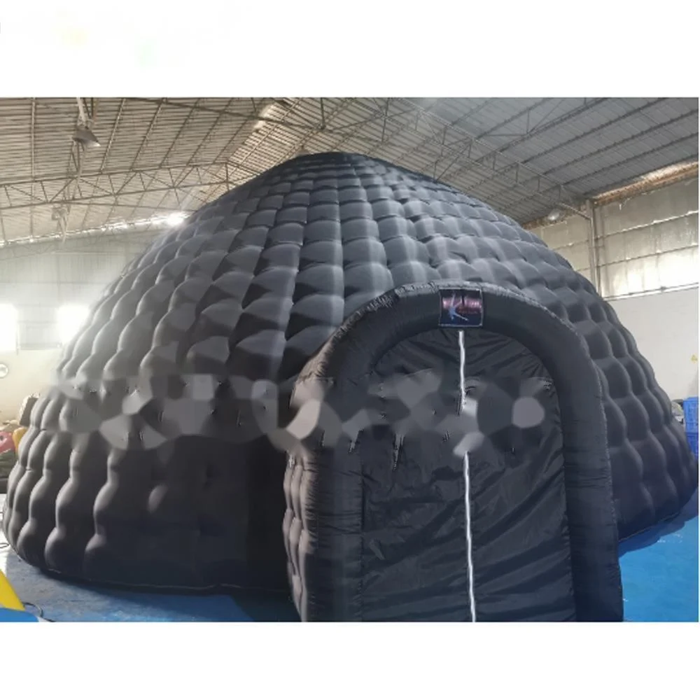 Tente igloo gonflable noire de 10m, Script d'air extérieur, chapiteau/fête de mariage, vente en gros