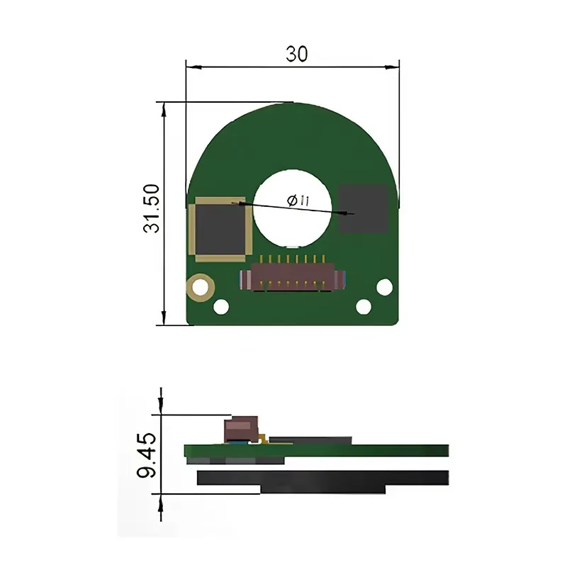 جهاز تشفير دوار مطلق بدوره واحد لمعدات الأتمتة، دقة 10 بت، مخرج 4 أوضاع أ B Z لتعليقات محرك سيرفو