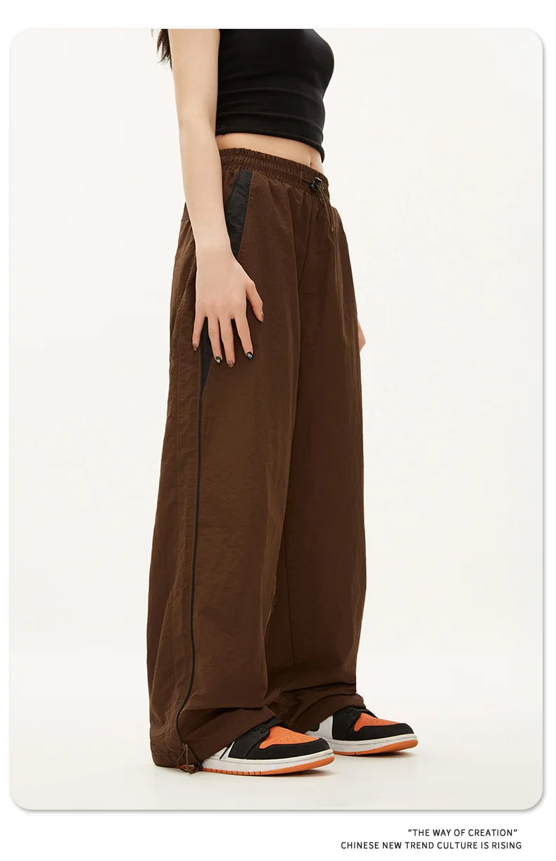 Y2K Vintage Mode Lose Hose 2024 Casual Straße Hip Hop Baggy Hosen Hohe Taille Breite Bein Hosen Solide Jogger Frauen kleidung – Detail 11
