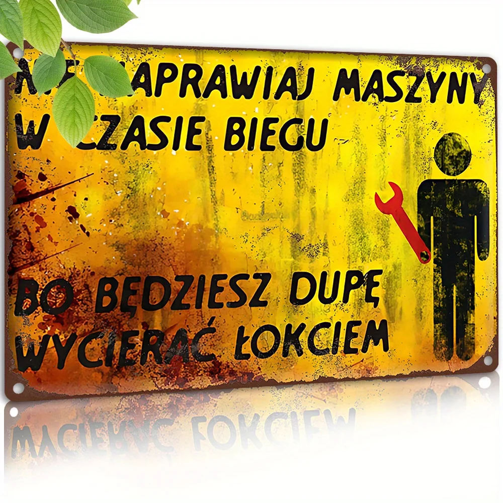 Metal Sign, Polish Industrial Warning 