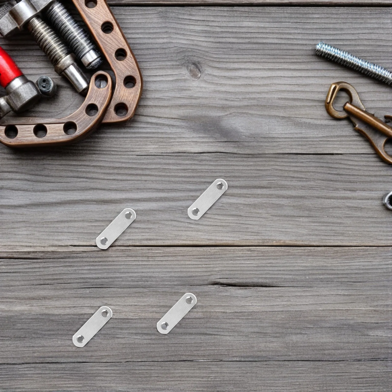 

20 Pack Steel Brackets 4 Hole Flat Repair Plates Heavy Duty Mending Hardware for Wood or Metal Fixing