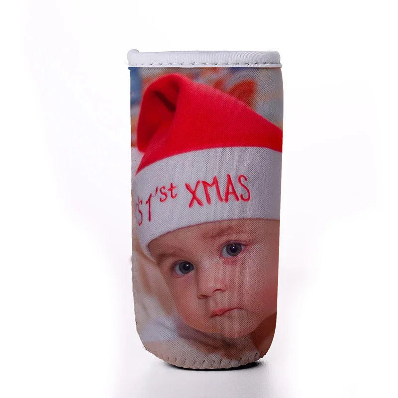 

DHL200pcs Sublimation DIY White Blank Neoprene Waterproof Portable Baby Bottle Cover