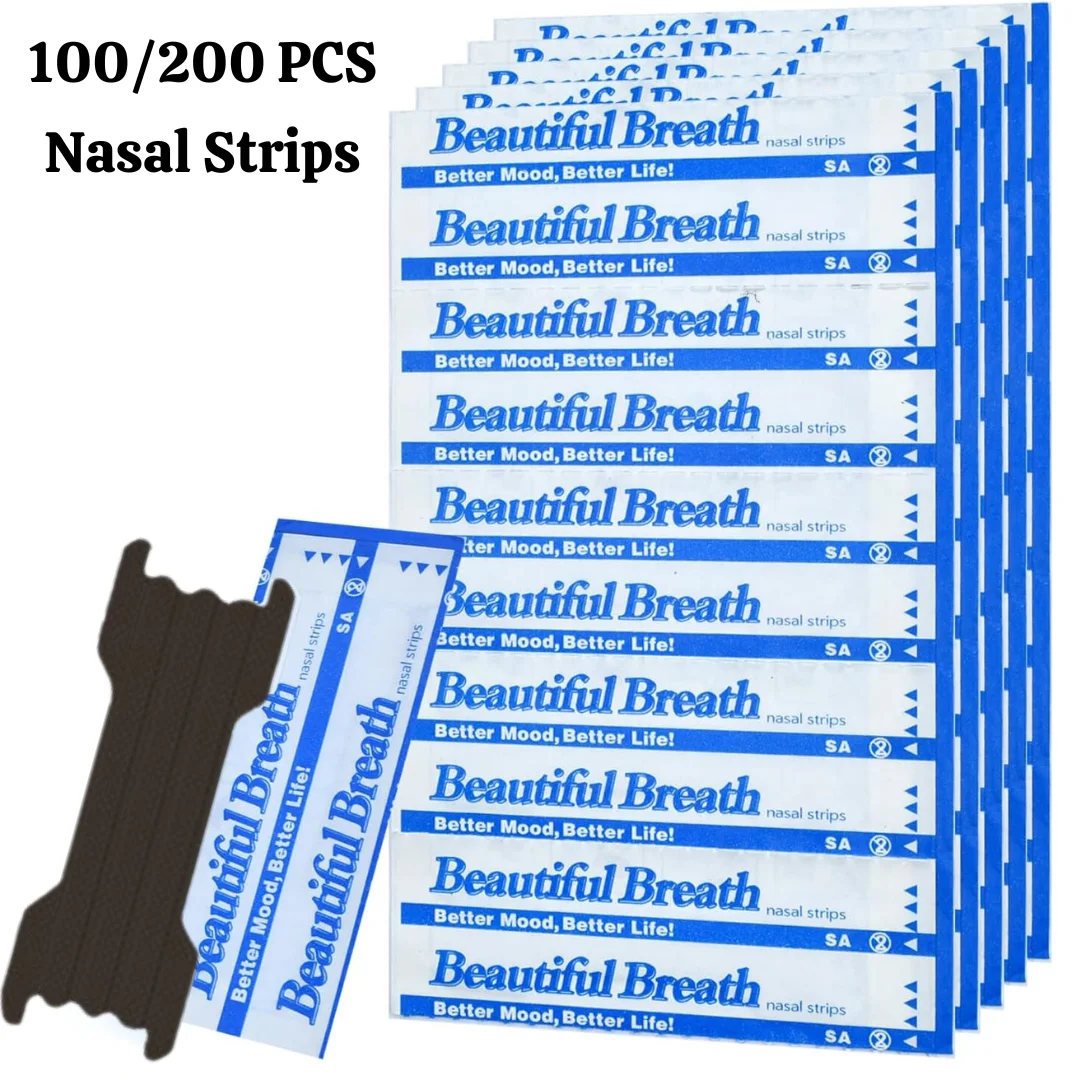 100/200Pcs Neusstrips Extra Sterkte Nose Tape Reliëfstrips Voor Betere Slaap Niet-Invasieve Anti Snurkstrips Voor Mannelijke Vrouwen