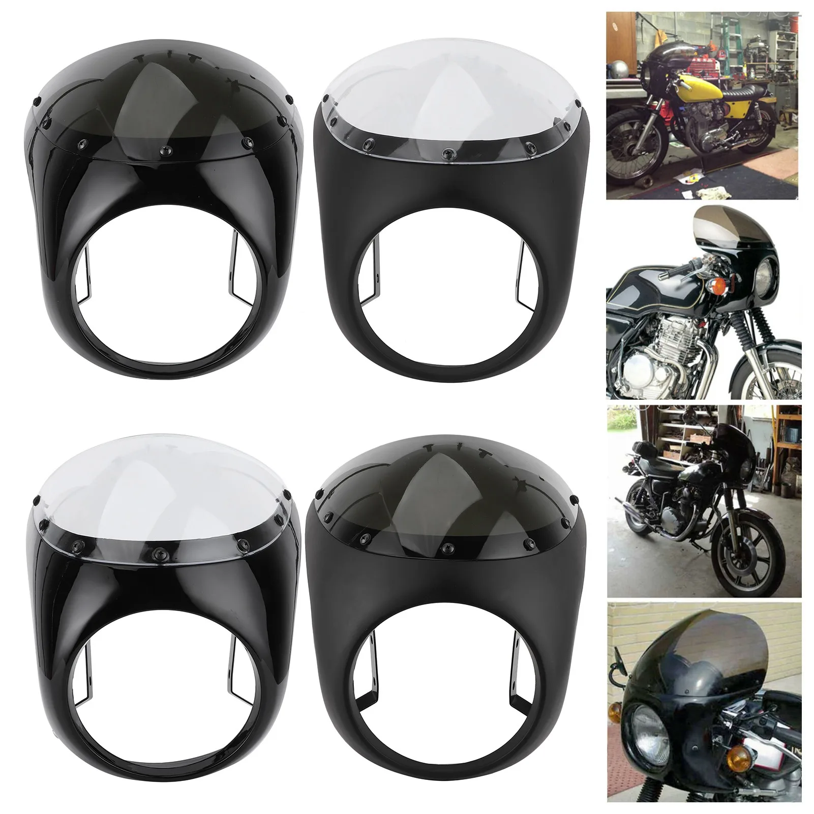 

7-дюймовый обтекатель фар, ветрозащитный дефлектор для фар мотоцикла, обтекатель фар, аксессуары для мотоциклов, ветровые дефлекторы