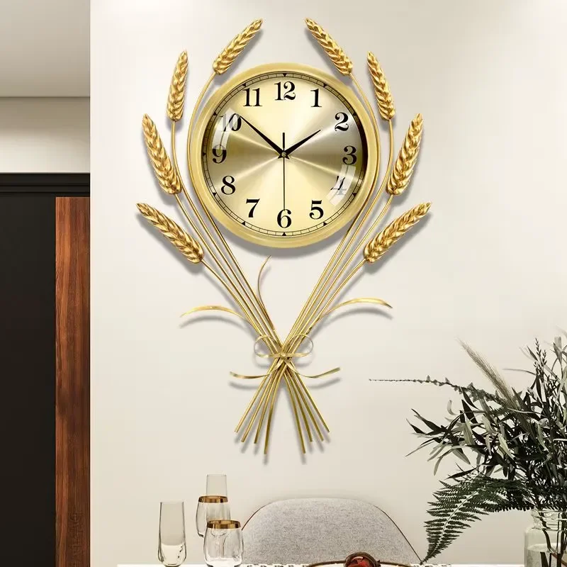 72x42cm Large Wall Clock Pure Copper Frame Silent Quartz Movement Modern Luxury Home Decor for Living Room Dining Room