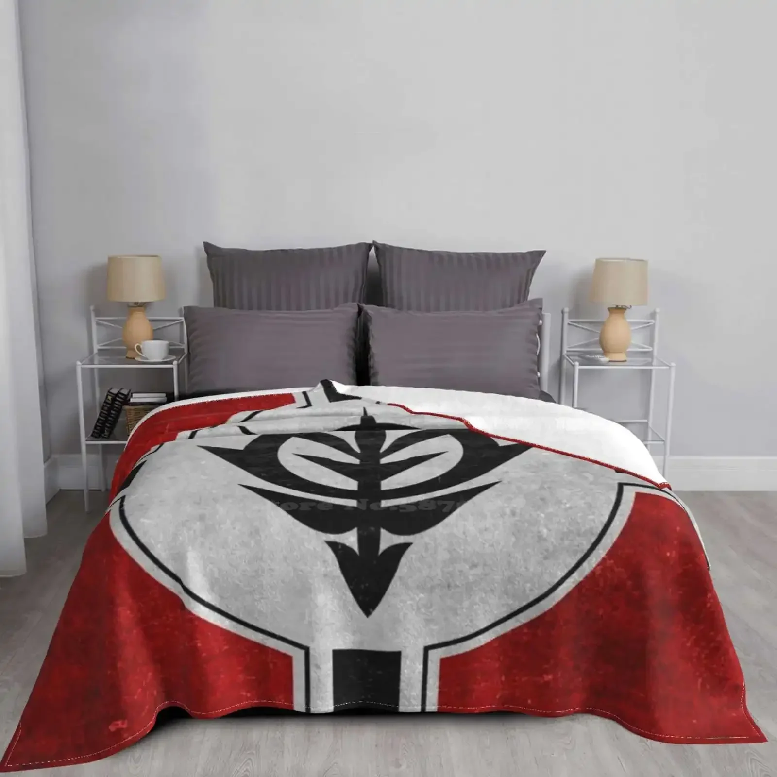 Zeon Flag Texture White Soft Warm Light Thin Blanket Scifi Science Fiction Robot Mecha Anime Manga Principality Of Zeon Side