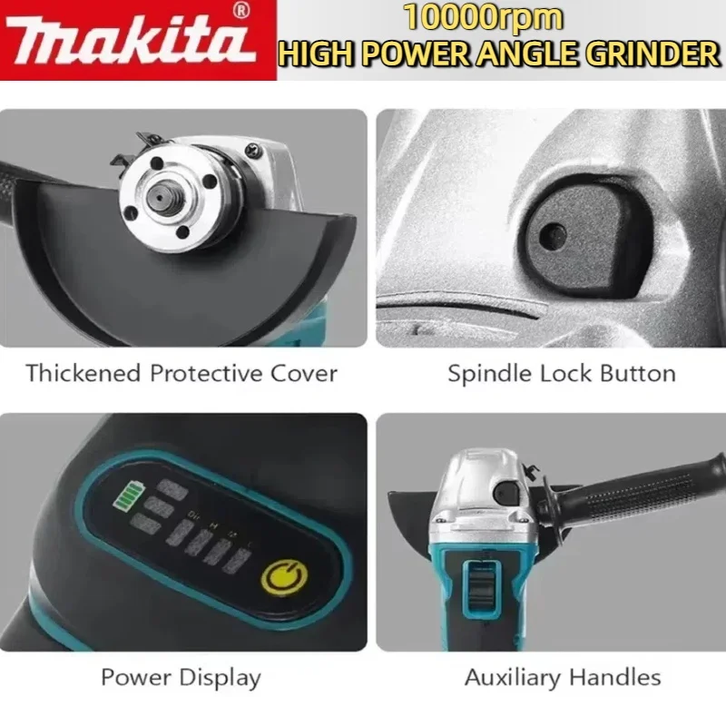 Makita dga404 moedor de ângulo elétrico de lítio sem escova 18v recarregável máquina de corte de alta potência ferramenta elétrica