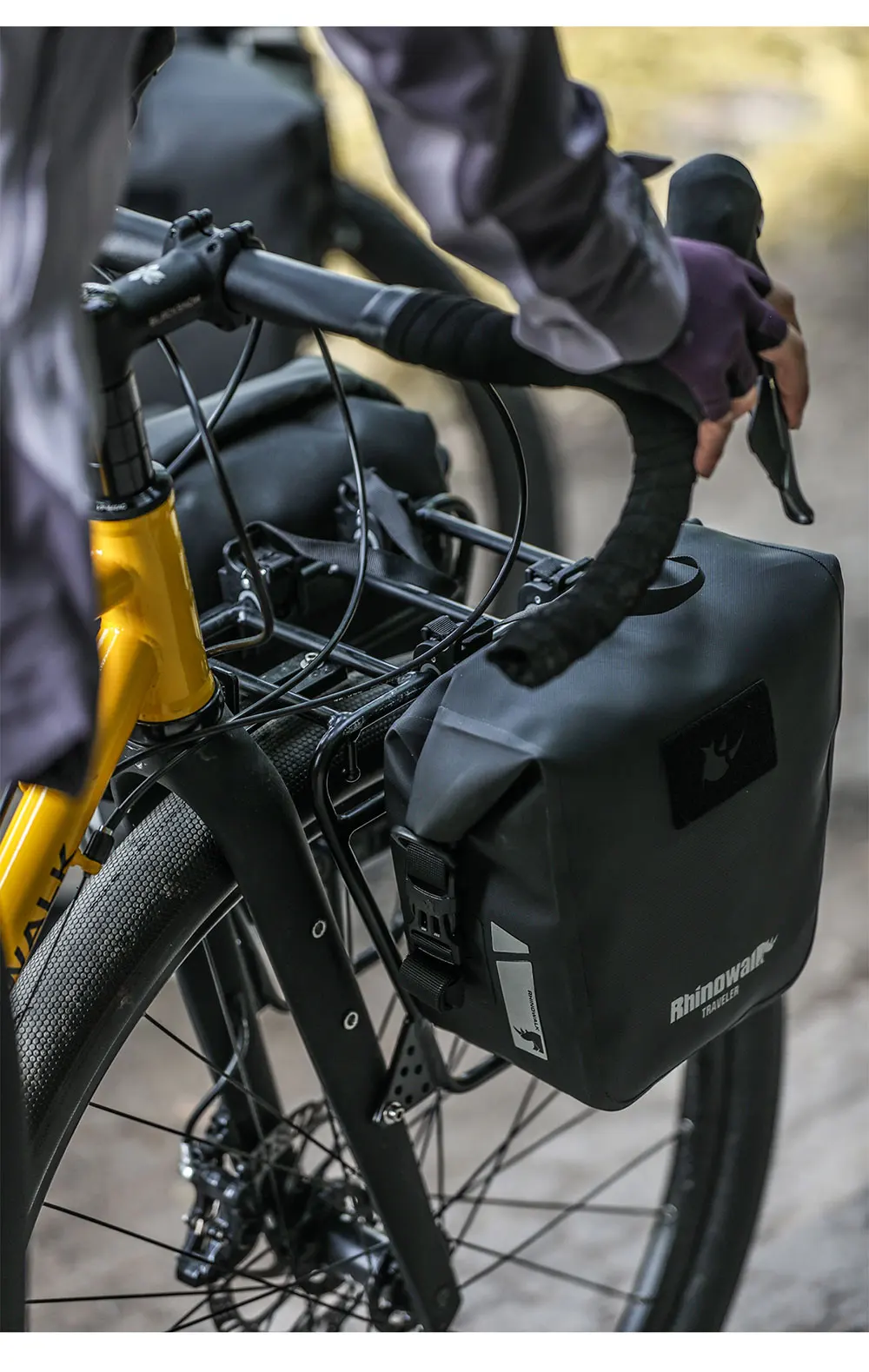 Rhinowalk Fahrradtasche, Schnellverschluss, wasserdicht, Fahrradträger, Seitentasche, Gepäcktasche für Rennrad, MTB, Touren und Klappfahrrad – Detail 11