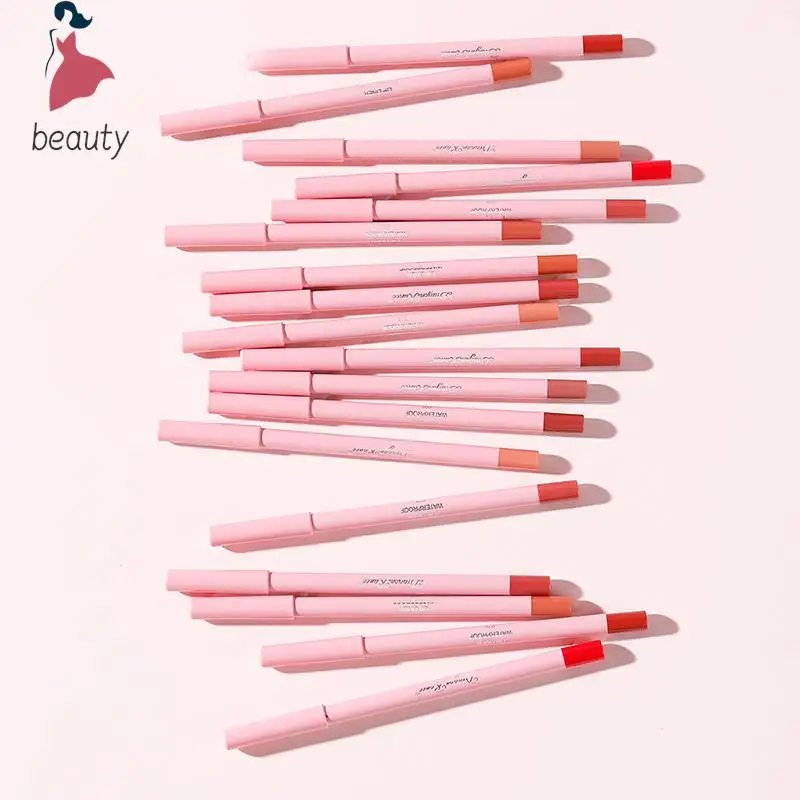 Crayon à lèvres multicolore résistant à l'eau, maquillage contour, longue durée, coupe antiarina, rouge à lèvres sexy, cosmétiques, 256