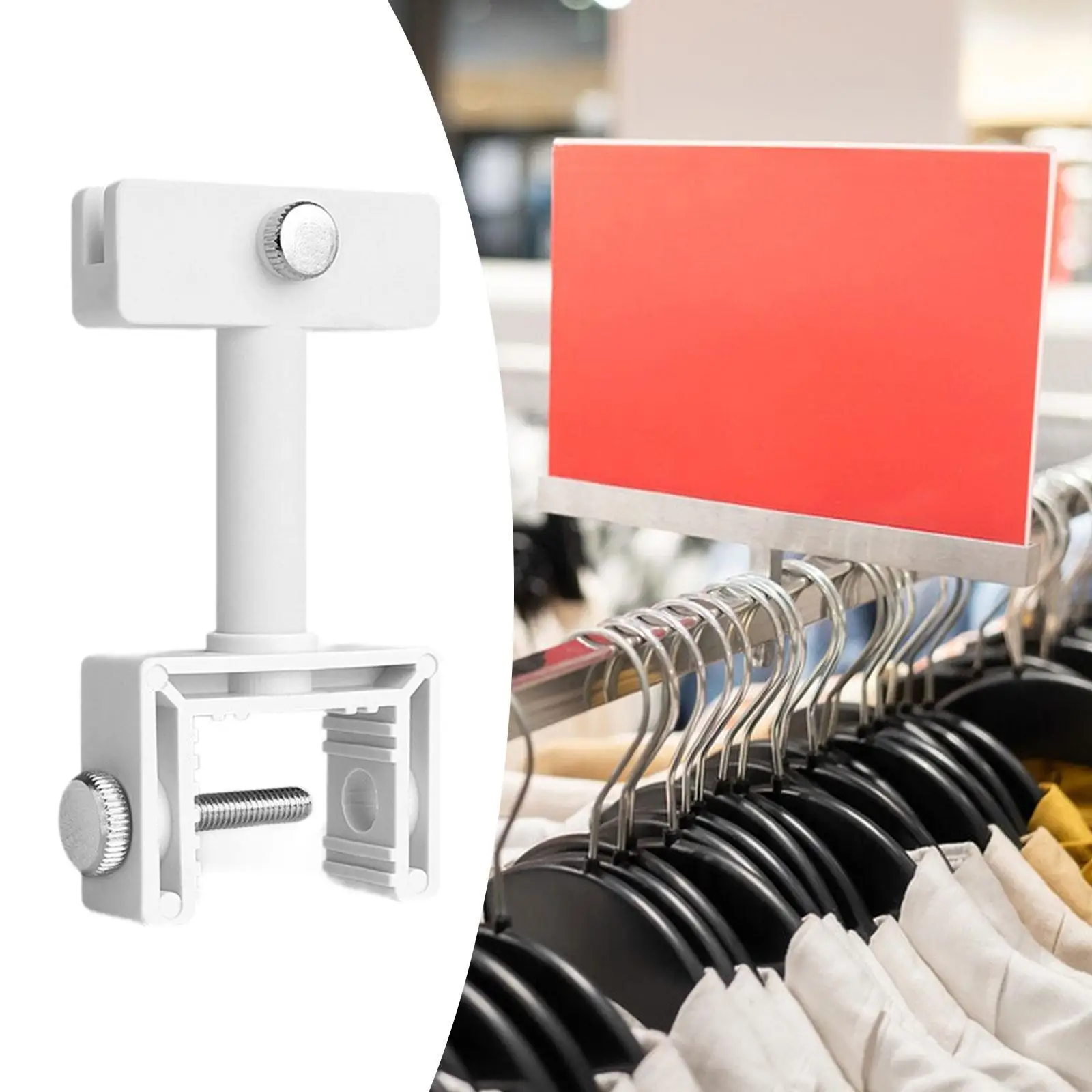 Sign Holder Clamp Easy Installation 360 Degree Rotation Utility Merchandise Signs for Supermarket Office Business Store Sale