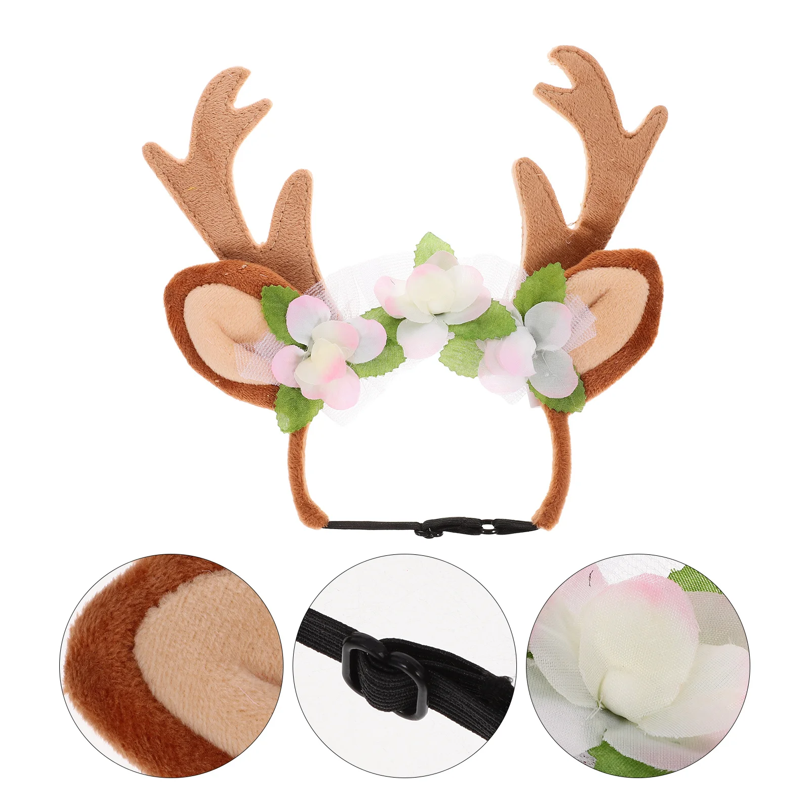 

1pcs Cat Hat Deer Horns Christmas Pet Headwear Adjustable Hair Hoop For Cats Dogs Holiday Party Costume Photography Accessory