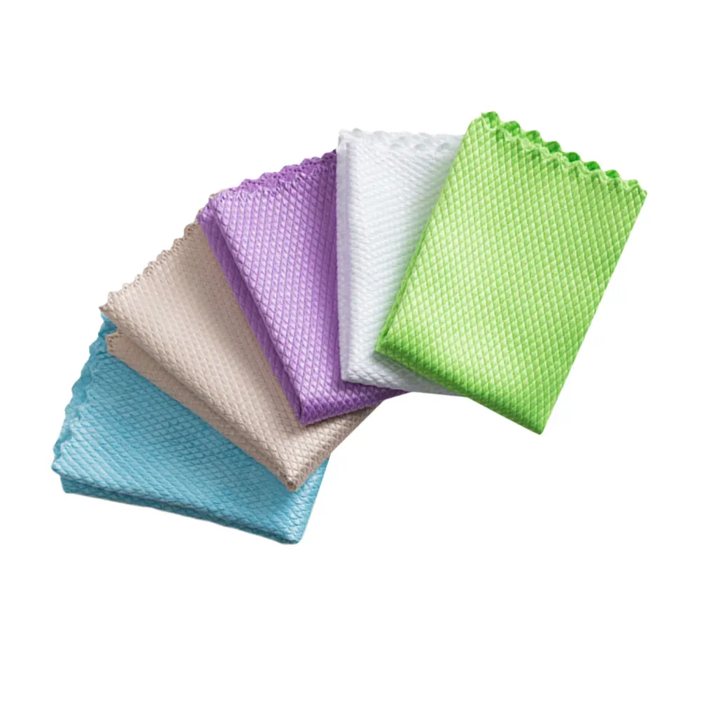 

5 Sheets Microfiber Cleaning Cloths Kitchen Dish Towels Water Absorbing Oil Reusable Housework Supplies