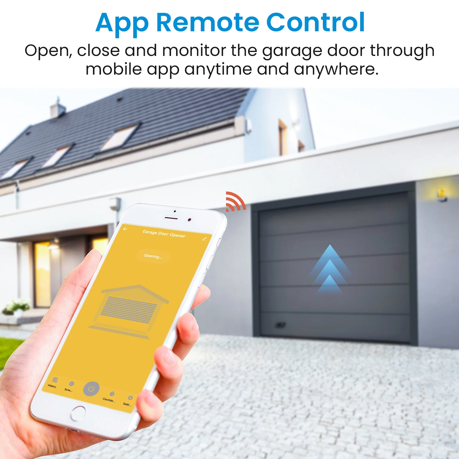 RiooCubee Tuya Smart Life ZigBee Garage Door Opener with Wireless Waterproof Sensor Remote Voice Control by Google Home Alexa