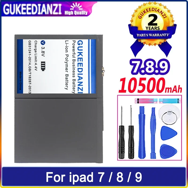 GUKEEDIANZI Battery 10500mAh For ipad 7 8 9 For ipad7 ipad8 ipad9 A2197 A2200 A2198 A2199 A2270 A2428 A2429 Batteria