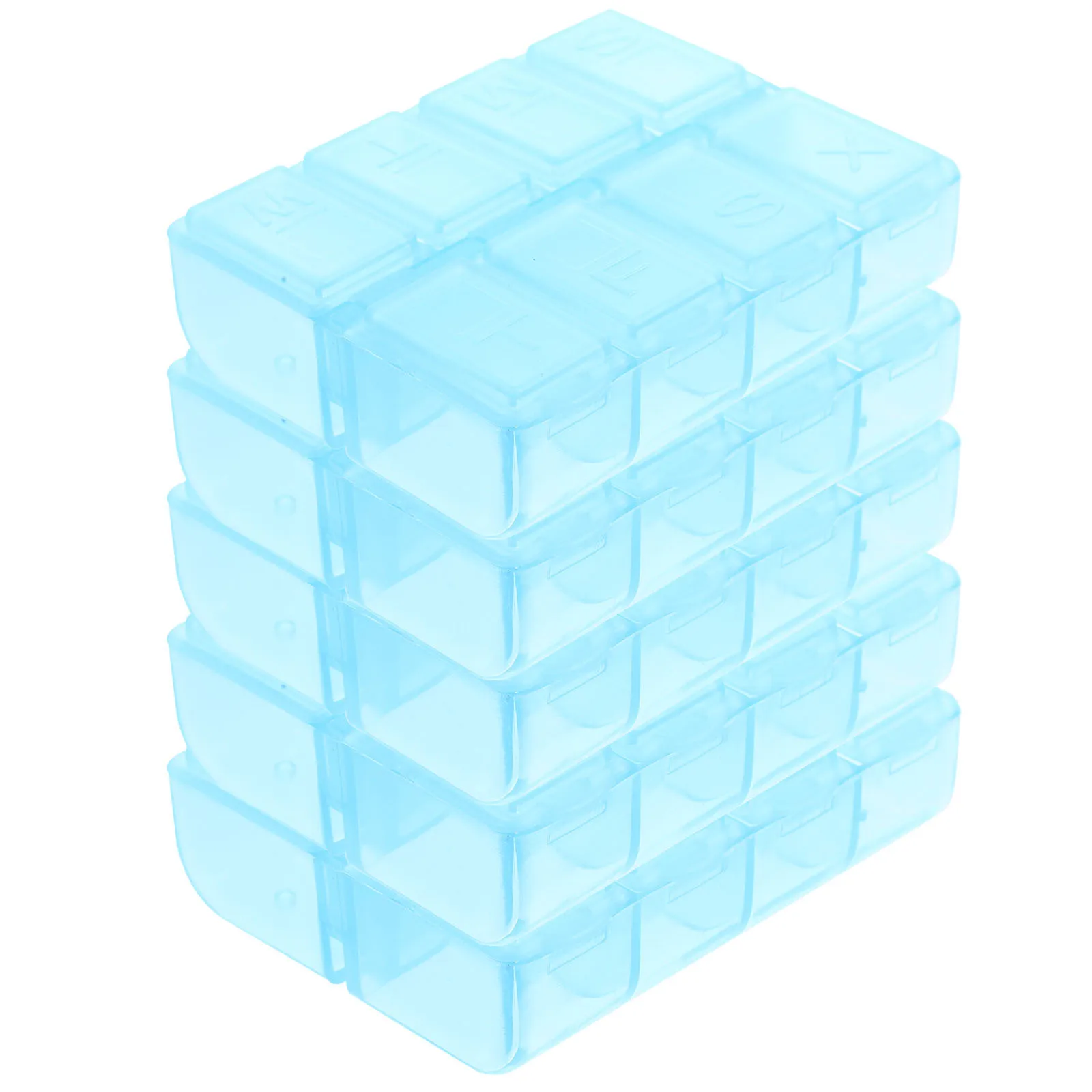 

5Pcs Medicine Organizer Airtight Small Tablet Boxes Travel Portable Compact Household Weekly Pill Carry Durable