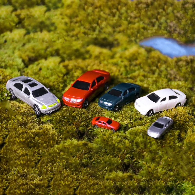 30Pcs Miniatur Auto Modell Maßstab 1:100-1:200 ABS Fahrzeug Kid Spielzeug Für Gebäude Sand Tabelle HO Zug Szene Materialien Diorama Kits