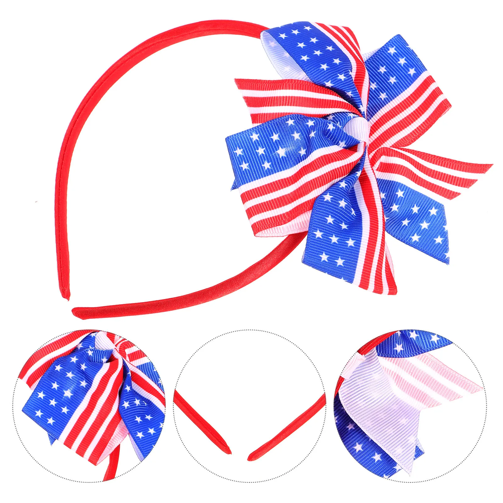 

Flag Colored Hair Clip Lovely Bowknot Striped Pattern Kids Patriotic Hair Accessory Perfect for National Day and Stage