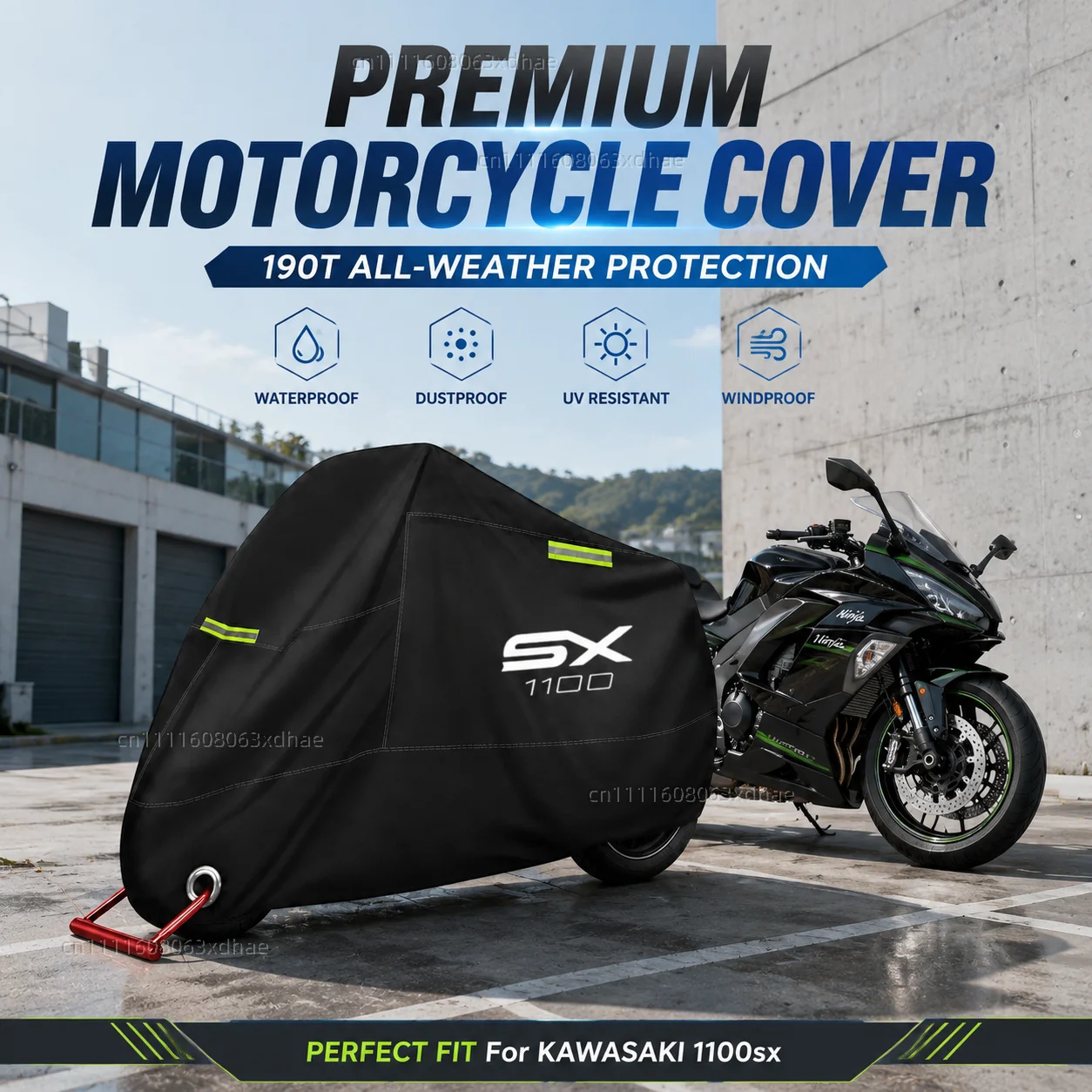 

All Season Motorcycle Cover Rainproof Dustproof UV Protection 190T Oxford Cloth For For KAWASAKI 1100sx Ninja 1100 SX SE